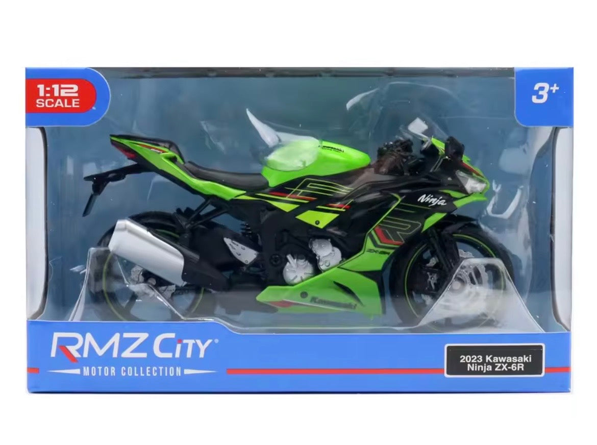 RMZ City 1:12 Scale 2023 Kawasaki Ninja ZX-6R Die-Cast Motorcycle Model Toy Bike with Display Box