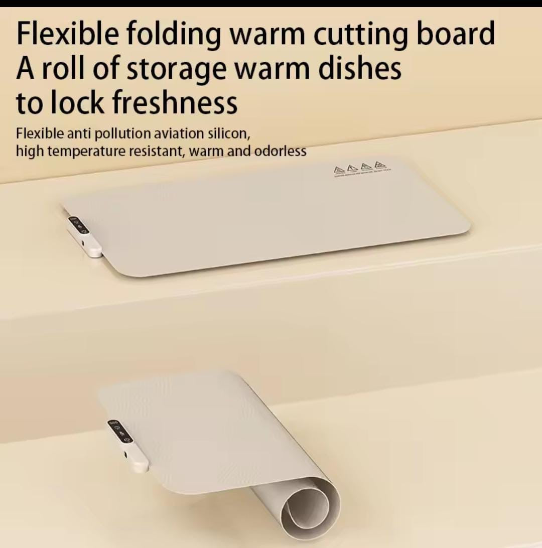 Electric Food Warming Mat | Roll-Up Silicone Heating Tray | Fast Heating Portable Food Warmer | Smart Temperature Control | Dining Table Heat Preservation Mat