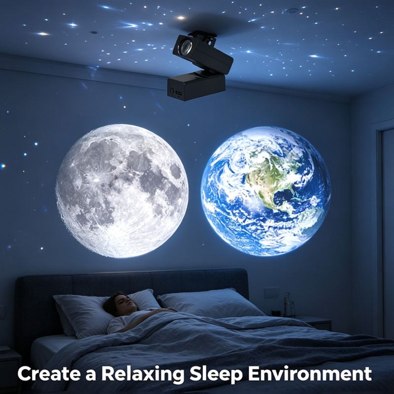 Galaxy Star Projector with Moon & Earth Projection | LED Night Light for Bedroom, Kids Room & Home Decor | Relaxing Sleep Atmosphere Projector
