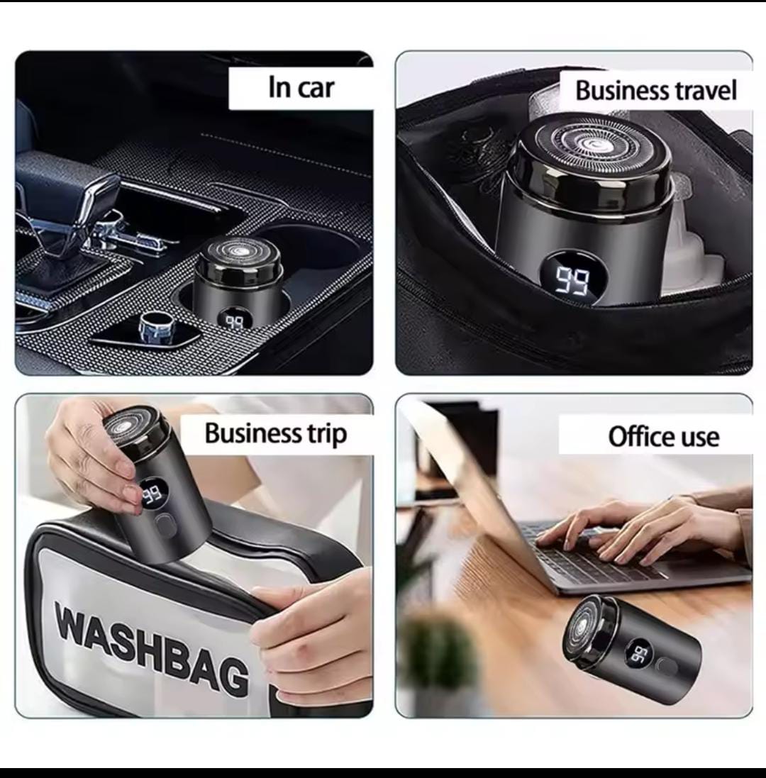 Type-C Fast Charging Mini Electric Shaver for Men | Portable USB Rechargeable Beard Trimmer with LED Display