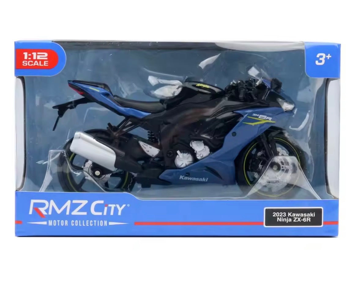 RMZ City 1:12 Scale 2023 Kawasaki Ninja ZX-6R Die-Cast Motorcycle Model Toy Bike with Display Box