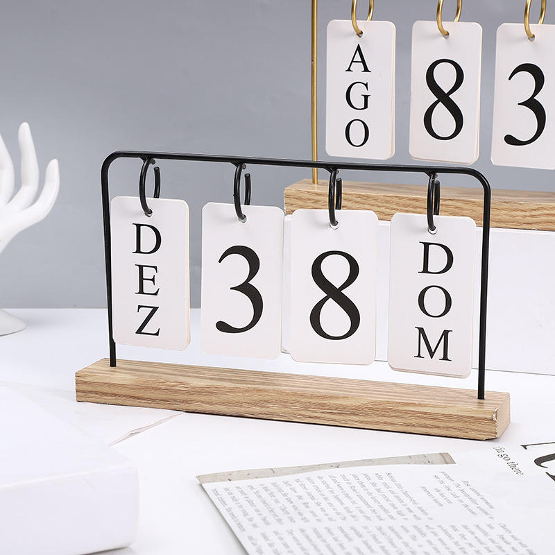 Wooden Perpetual Calendar Stand