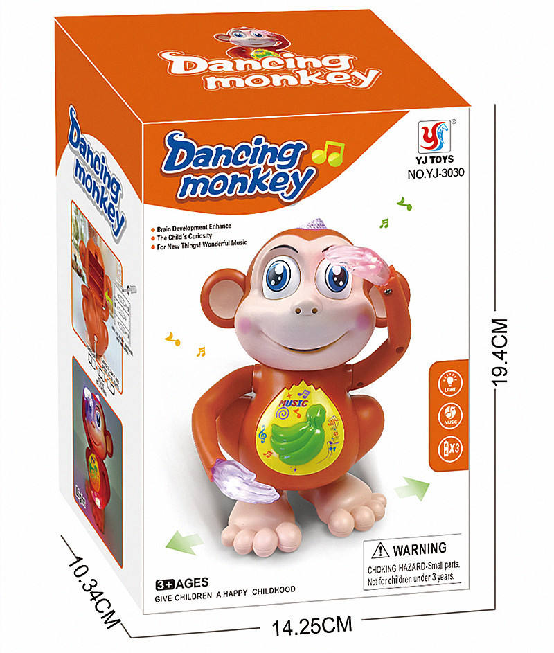Children's Battery Powered Dancing Monkey or Dancing Duck Toy with Lights & Music Cartoon Animal Interactive Toy