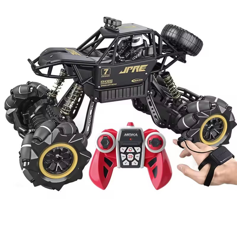 High Quality 1/14 Scale Alloy 4WD RC Drift Car with Hand Gesture Control Diecast Electric Off Road Racing Stunt Car Rechargeable Remote Control Toy for Boys & Kids