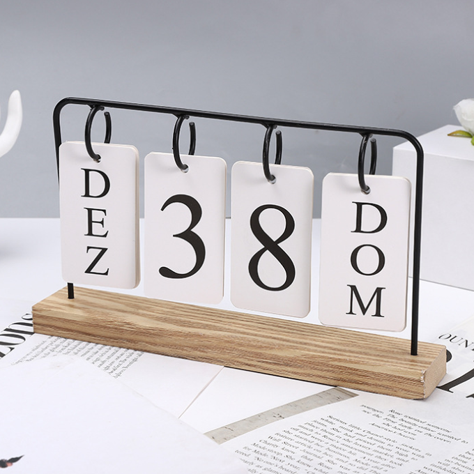 Wooden Perpetual Calendar Stand