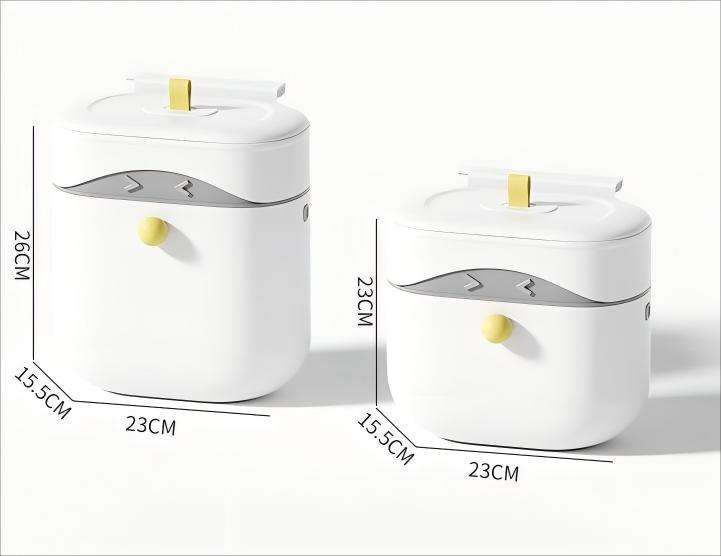 Hanging Trash Can Space Saving Kitchen & Bathroom Waste Bin with Lid