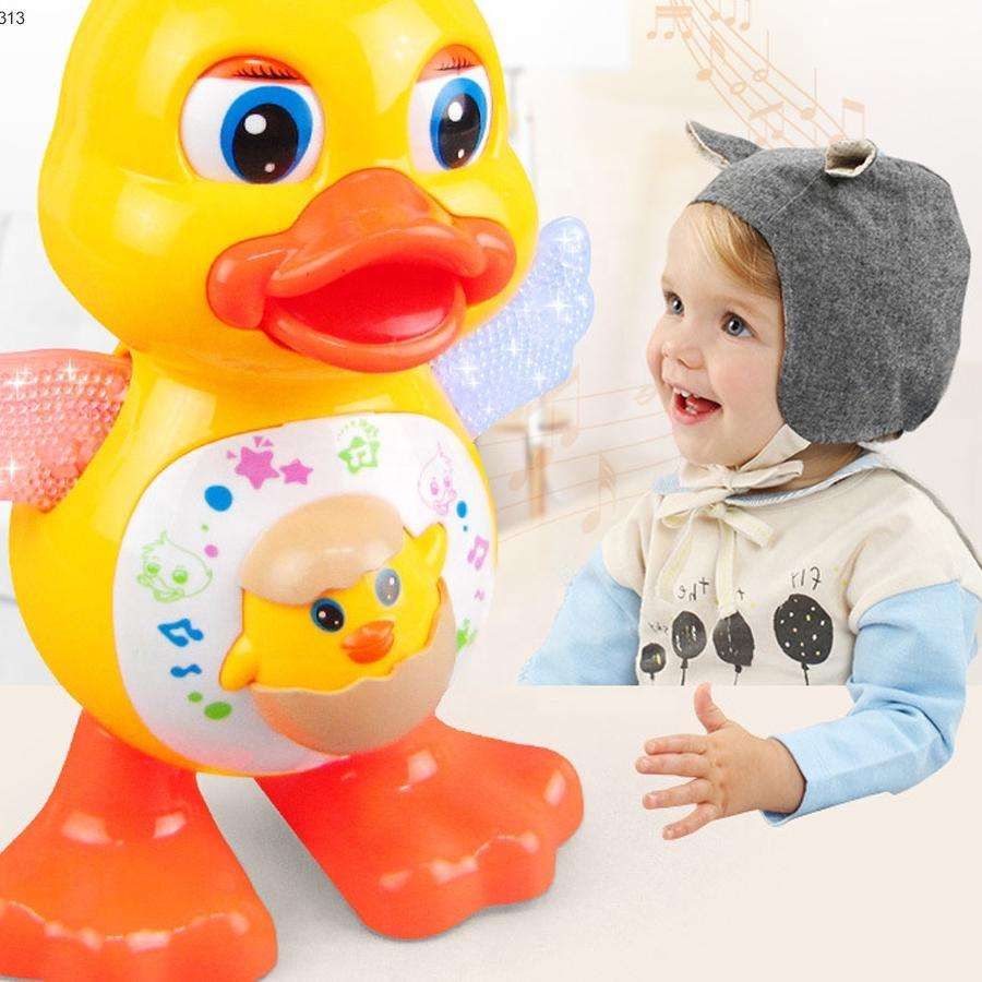 Children's Battery Powered Dancing Monkey or Dancing Duck Toy with Lights & Music Cartoon Animal Interactive Toy