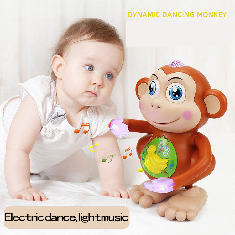 Children's Battery Powered Dancing Monkey or Dancing Duck Toy with Lights & Music Cartoon Animal Interactive Toy
