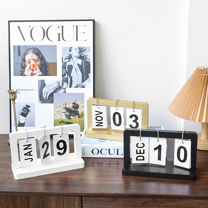 Wooden Perpetual Calendar Stand