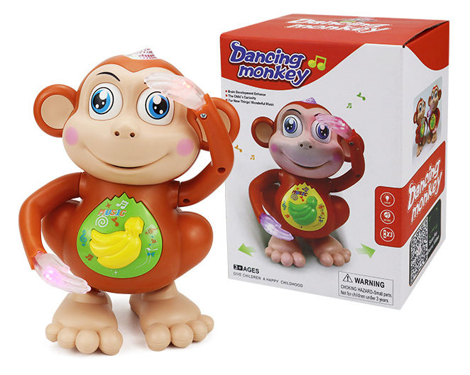 Children's Battery Powered Dancing Monkey or Dancing Duck Toy with Lights & Music Cartoon Animal Interactive Toy