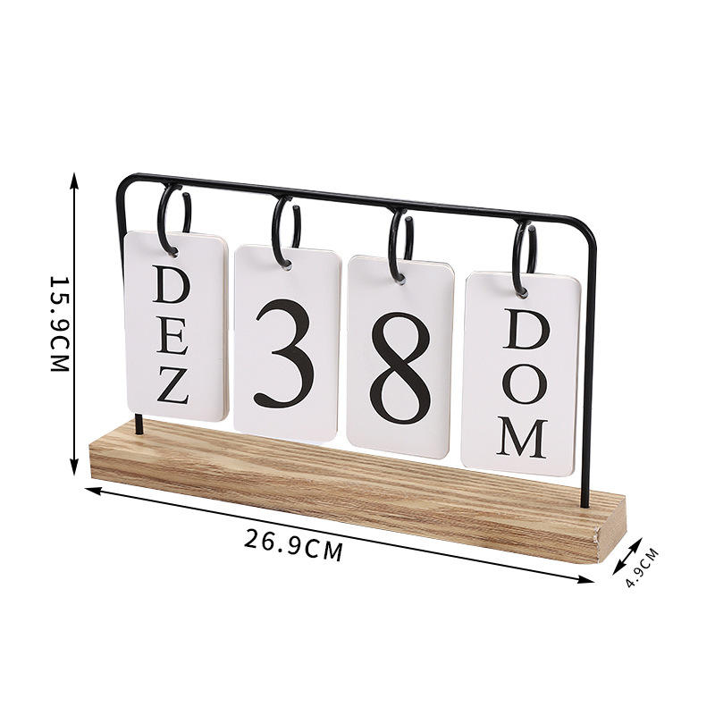 Wooden Perpetual Calendar Stand