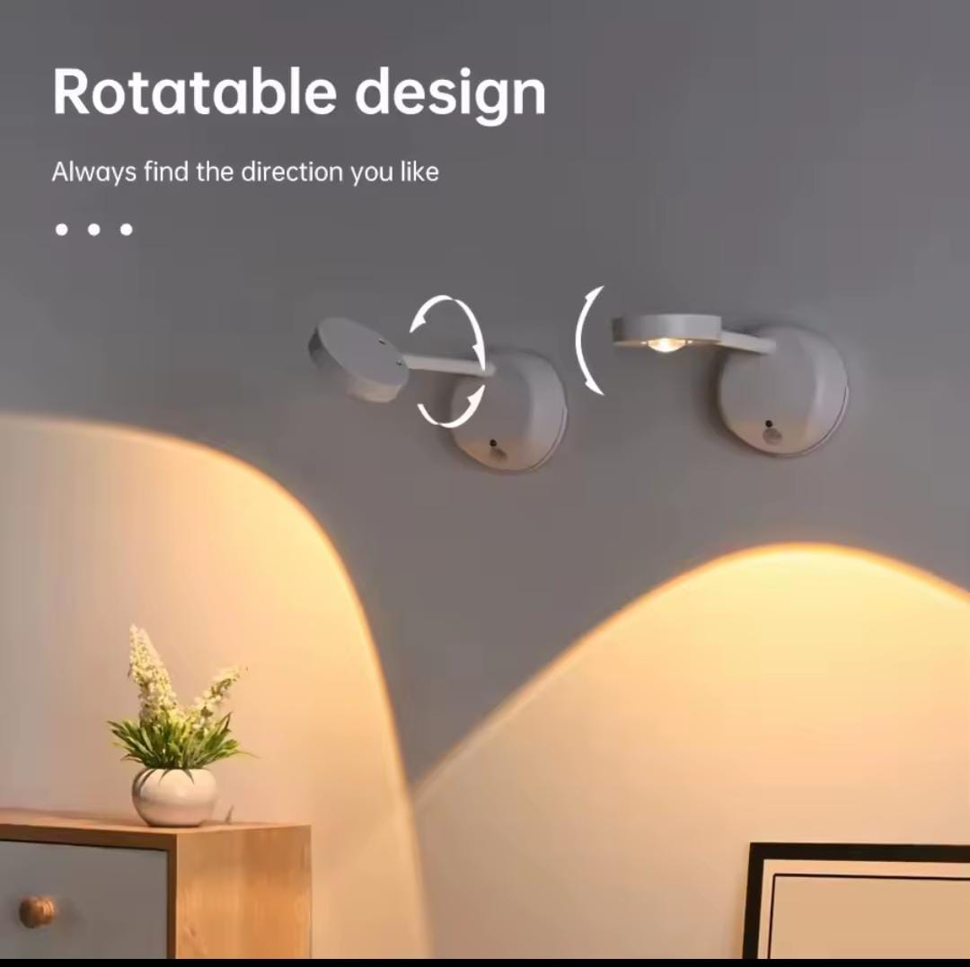 Smart Motion Sensor LED Wall Light - 1200mAh Rechargeable Wireless Night Lamp with Remote Control