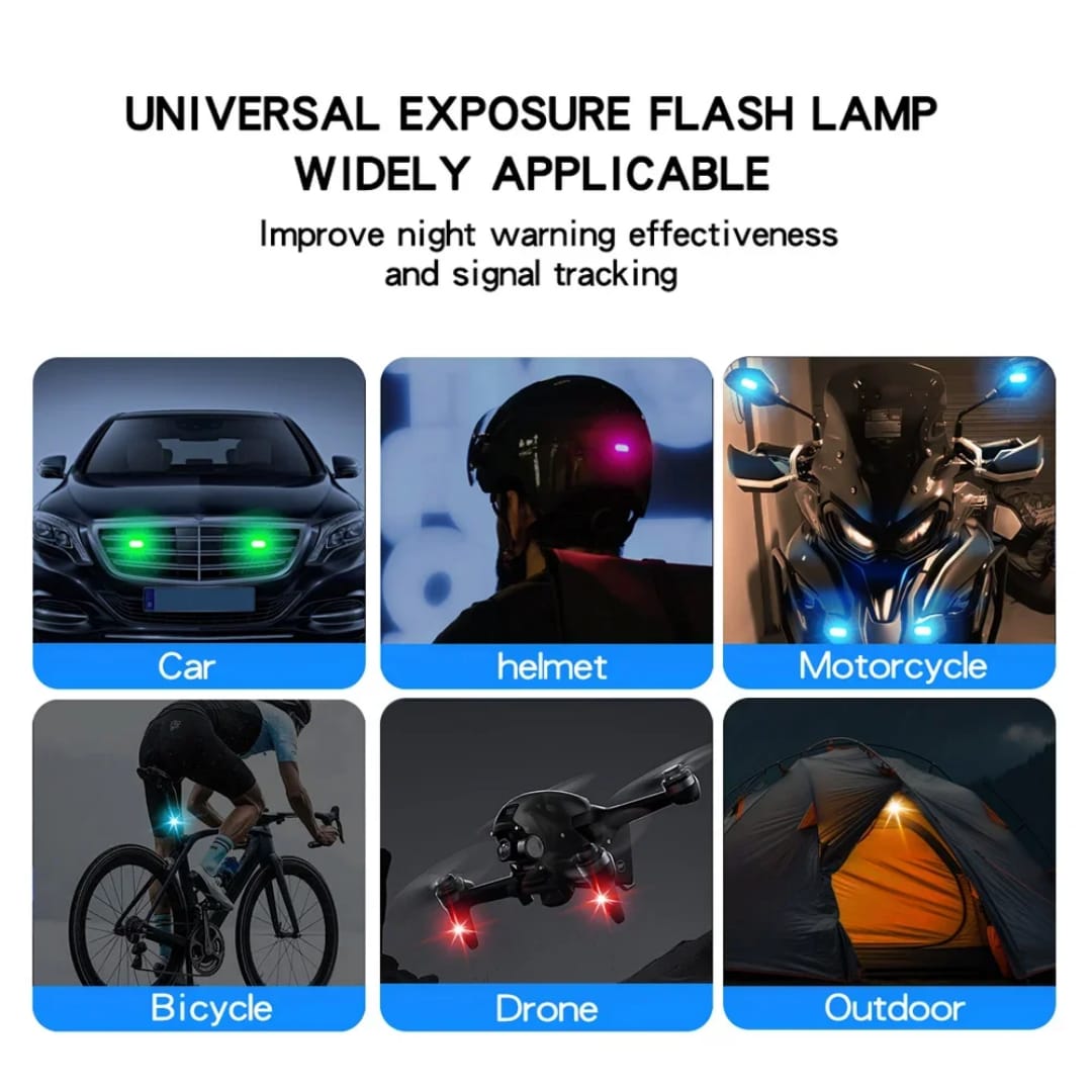 2PCS Wireless LED Strobe Lights 8 Colors Rechargeable Car Atmosphere & Warning Lights