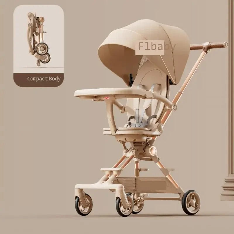 New Multi Functional Metal Baby Stroller Lightweight Foldable 4 Wheel Reversible Seat Sitting & Lying Travel Pushchair