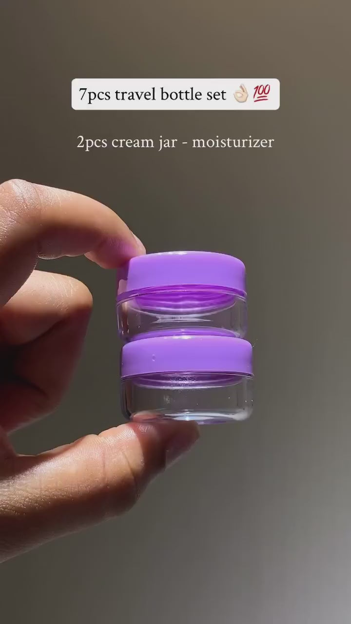 7 Pcs Travel Bottle Set with Clear Storage Bag | Leakproof Refillable Containers