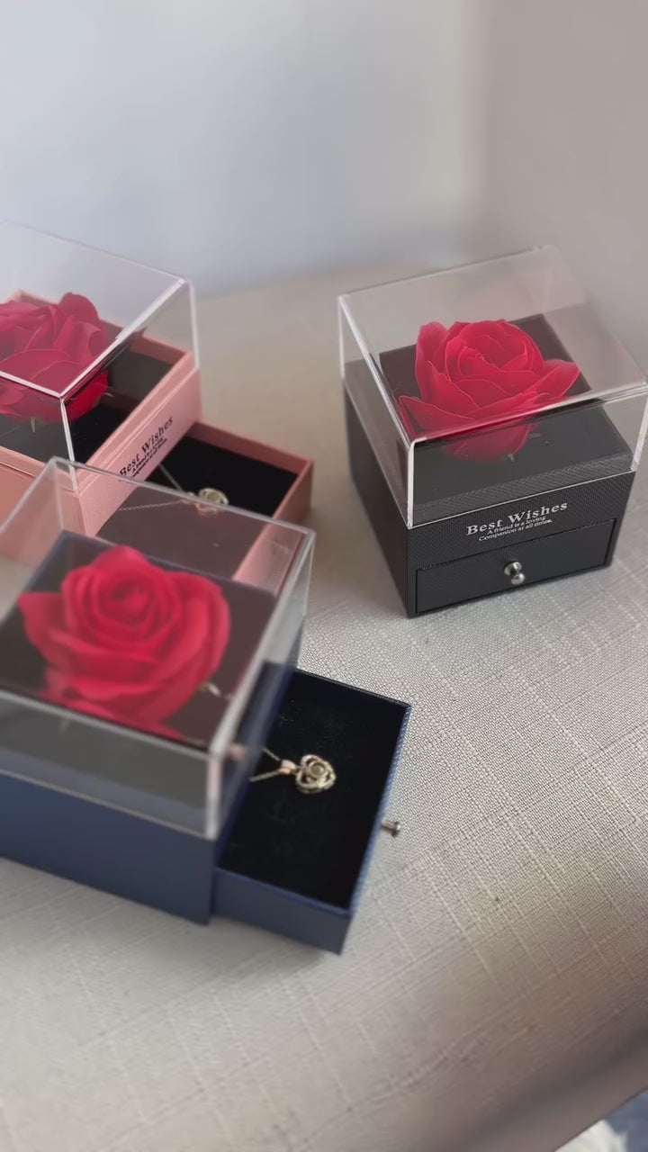 Eternal Rose Jewelry Gift Box with Necklace