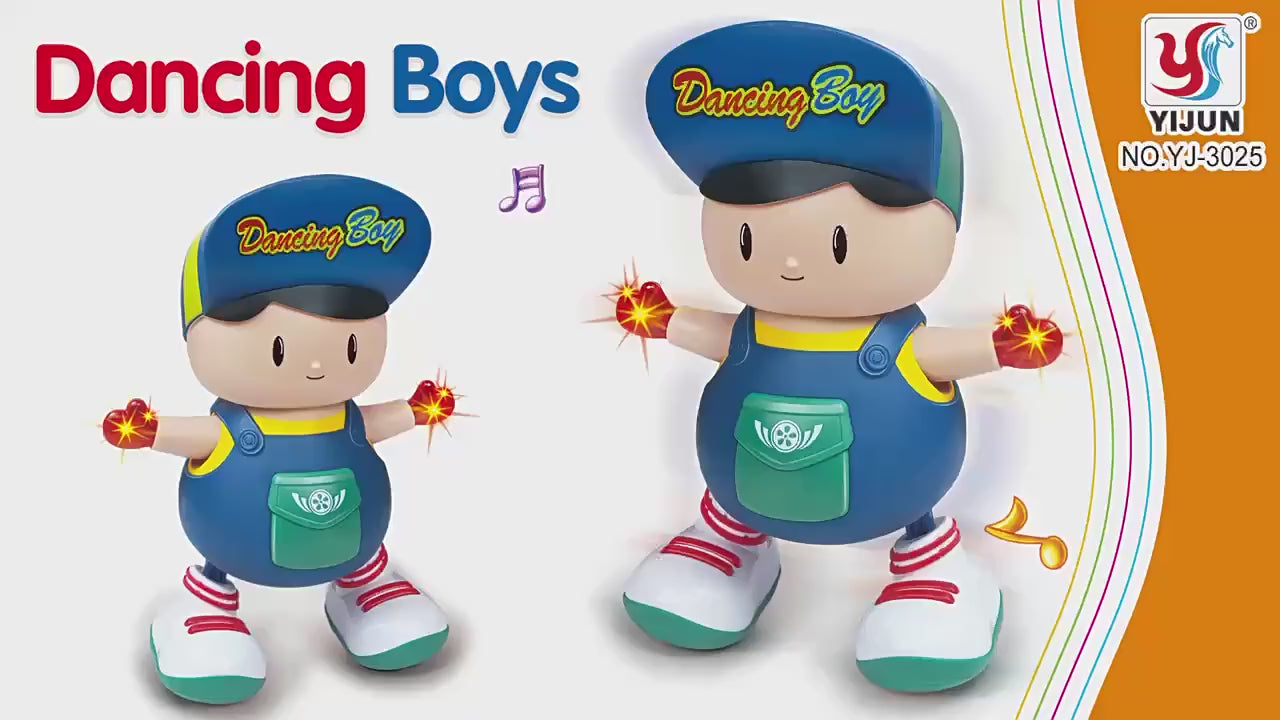 Electric Dancing Boy Toy with Lights & Music Interactive Battery Powered Kids Toy