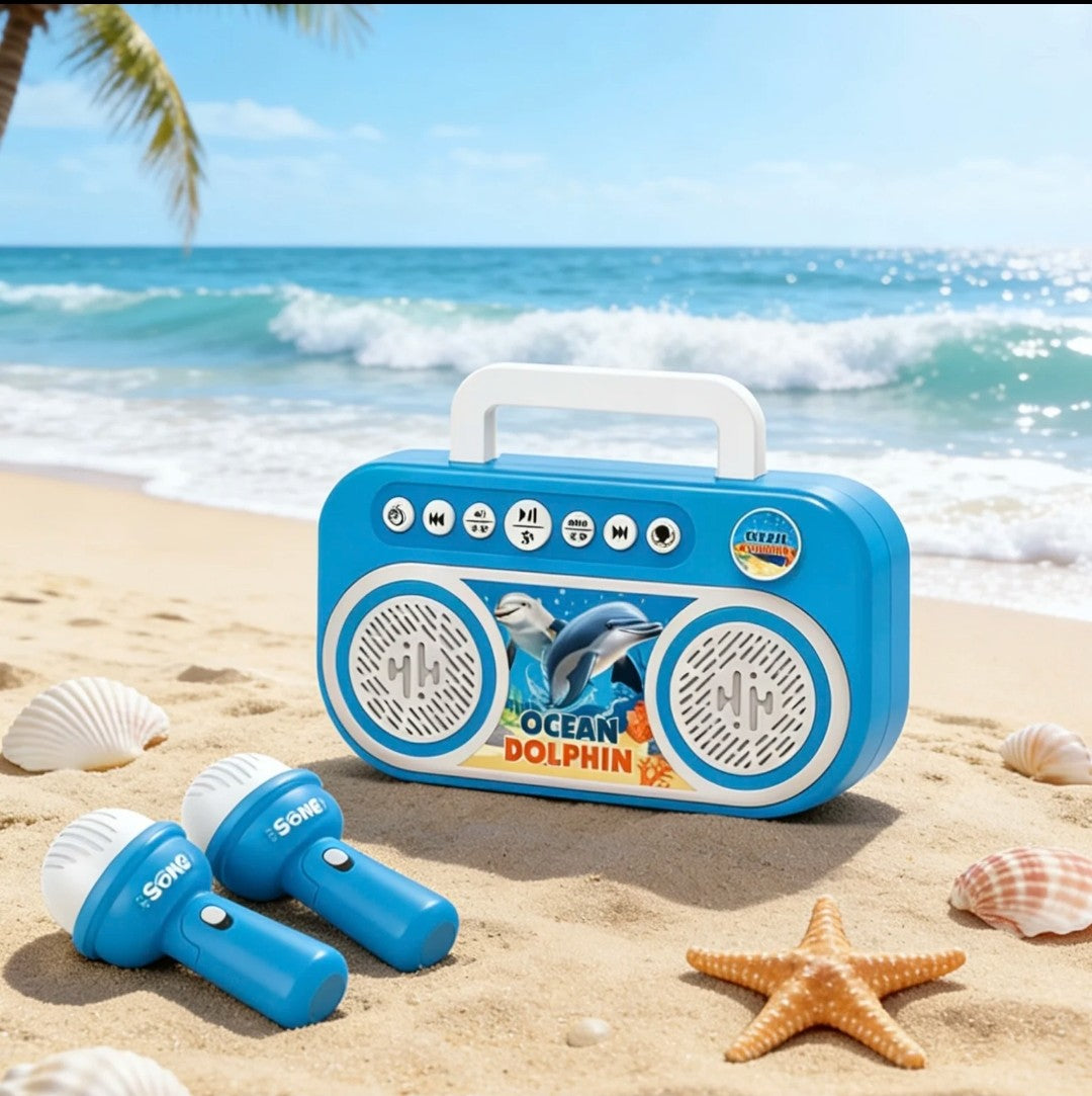 Kids Bluetooth Karaoke Machine with 2 Wireless Microphones – Portable Speaker, Music Player & Singing Toy for Boys and Girls