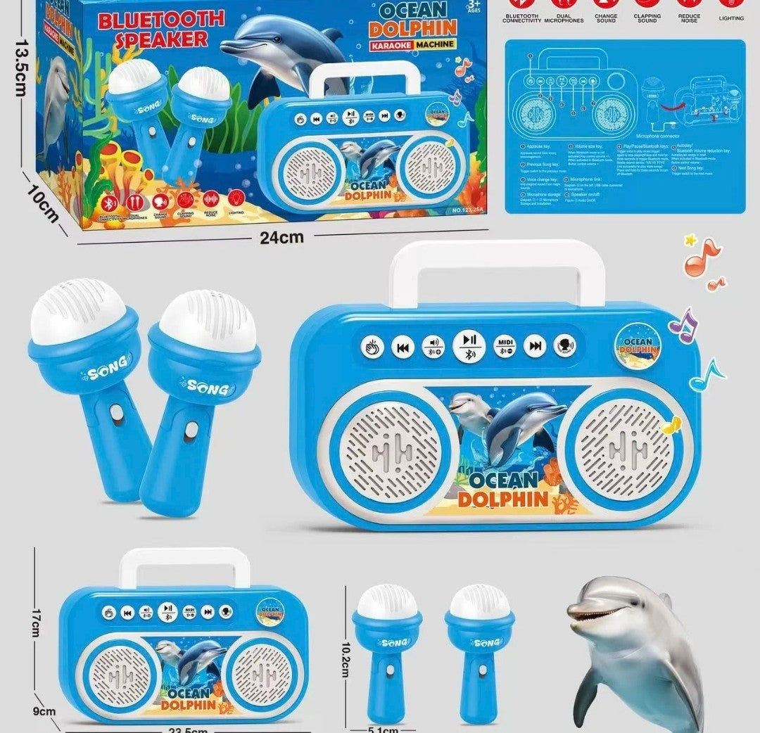 Kids Bluetooth Karaoke Machine with 2 Wireless Microphones – Portable Speaker, Music Player & Singing Toy for Boys and Girls