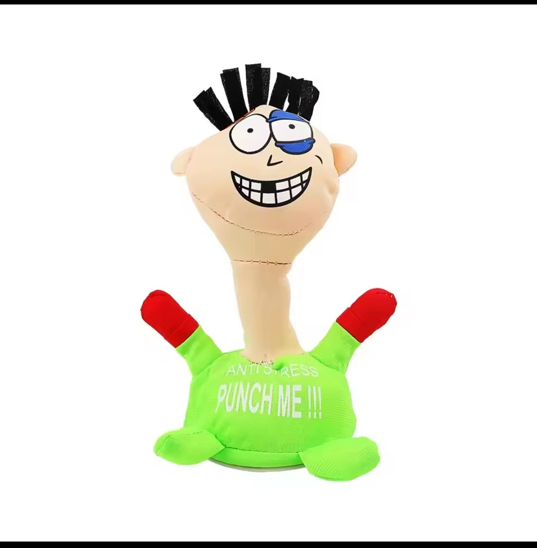 Funny Anti-Stress Punch Me Plush Toy Screaming Stress Relief Doll, Soft Squeeze Punching Toy, Novelty Desk Gift for Adults & Kids